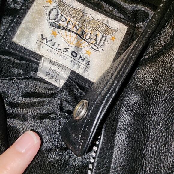 WILSONS  EUC OPEN ROAD SIZE 2XL MENS  LEATH 911 MEMORIAL RIDE BIKER JACKET COAT - Picture 12 of 15